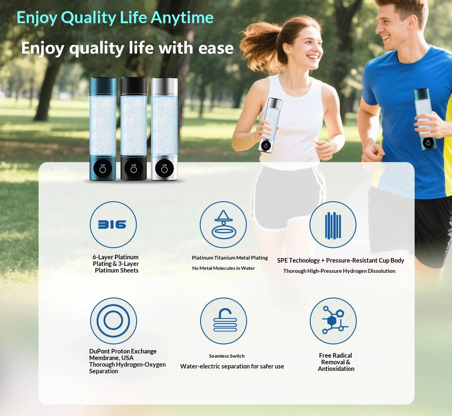 Portable Hydrogen Water Generator Bottle Rechargeable Electric Alkaline Ionizer Cup Hydrogen-Rich Water Health Care Magic Electronics S2329dd0b8c354e76a771cfeb5aa8892dH