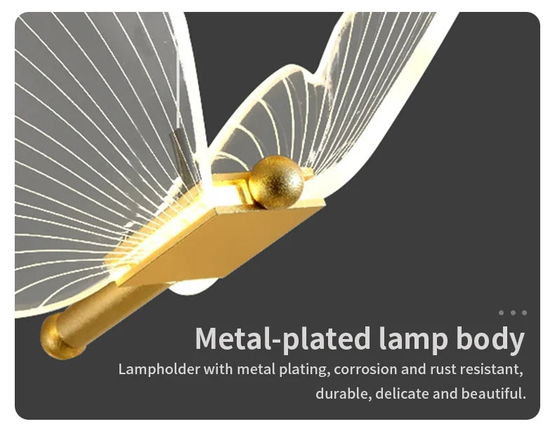 LED Modern 3-Head Butterfly Pendant Ceiling Light, Bedhead Indoor Living Room Dining Room Kitchen Decorative Lighting Magic Electronics S2336b9c76798478e87fc9682a23799bf3