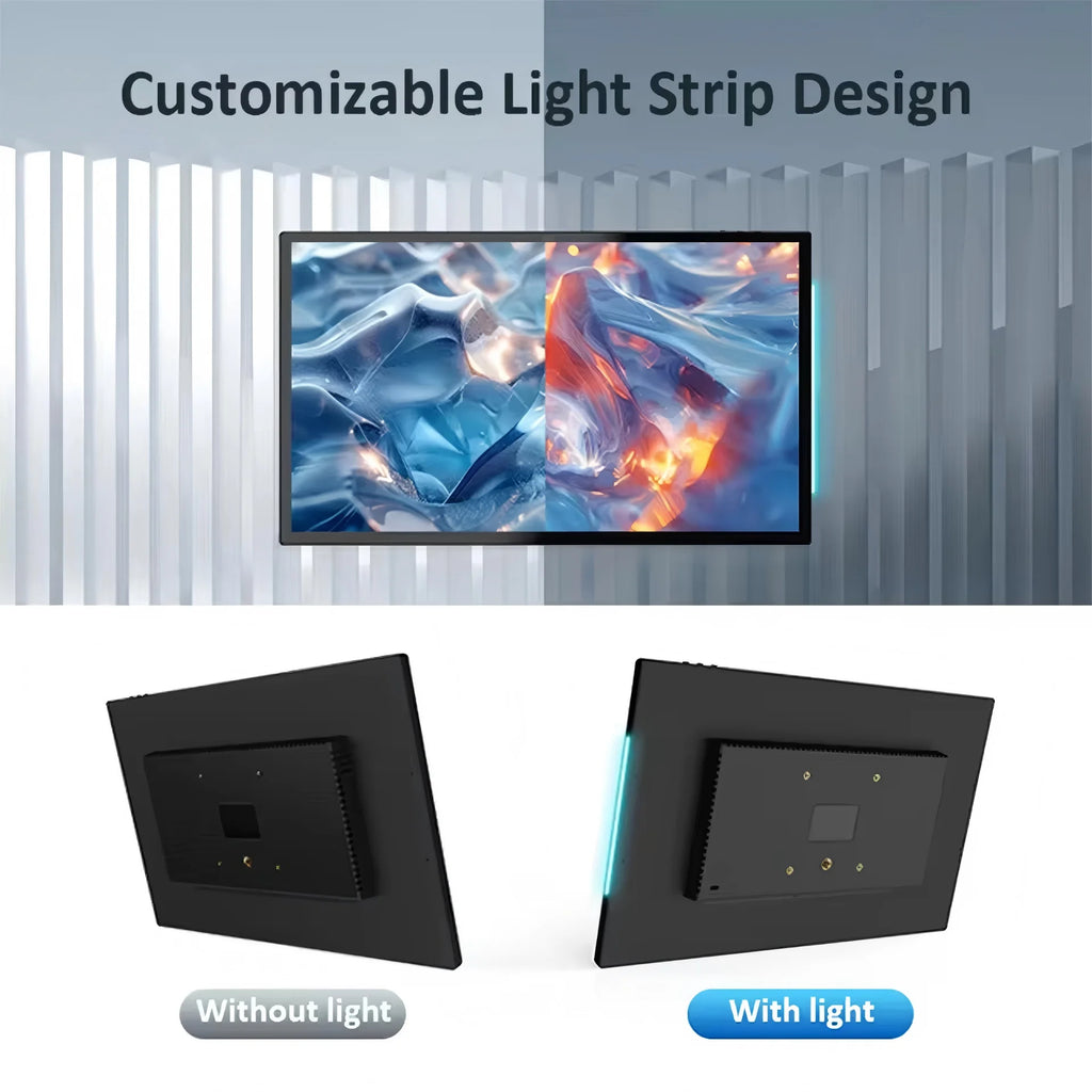 Smart Home Tablet Wall Mount with Double-Sided Lights 15.6 Inch FHD Touch Screen Android 14 8-Core 4G 64G POE for Home assistant
