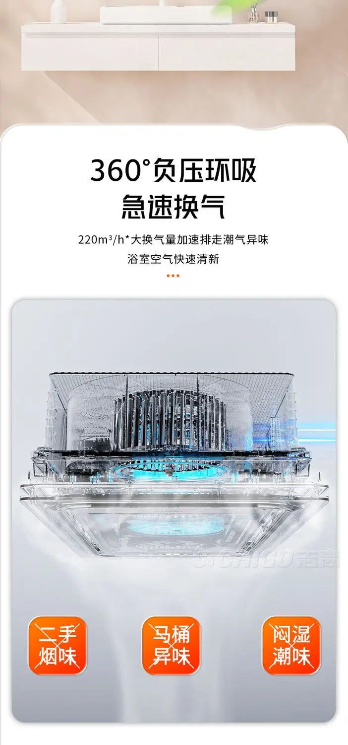 Bathroom heater lighting exhaust fan integrated bathroom integrated smart bathroom heater ceiling Magic Electronics S23865b7c673b45a9979a2004c8c85649Y