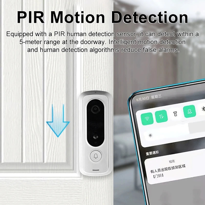 H6 Video Doorbell 2.4G WIFI Security Camera With Doorbell Cloud Storage Full Color HD Infrared Night vision Two-way intercom - Magic Electronics