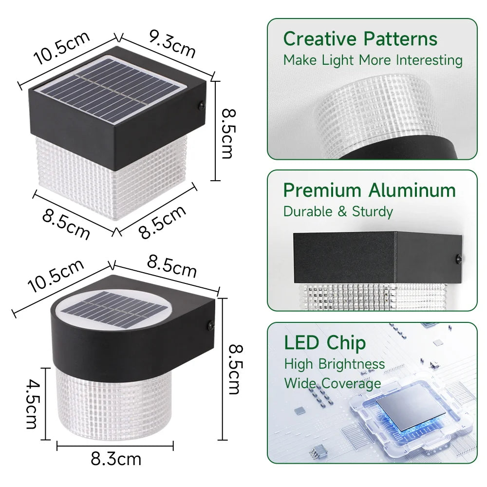Solar Wall Lamp Outdoor Lighting Solar Lights LED Street Garden Decoration Waterproof Facade Lamps For Patio External Balcony Magic Electronics S244597bb9f5343318314369c071bceda3