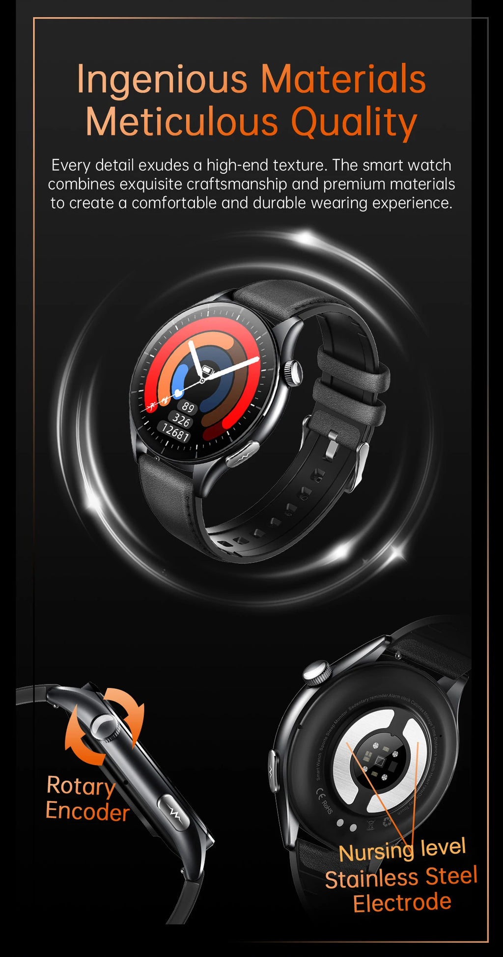 New upgrade High end Analysis Health Smart Watch Sapphire screen ECG Uric Acid BP Blood Oxygen Body Fat HD Call NFC Smart Watch Magic Electronics S257fc9f0e83b4638a82166c2c3472026c