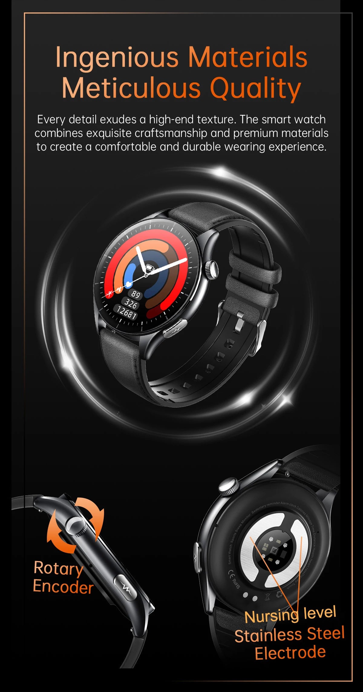 New upgrade High end Analysis Health Smart Watch Sapphire screen ECG Uric Acid BP Blood Oxygen Body Fat HD Call NFC Smart Watch Magic Electronics S257fc9f0e83b4638a82166c2c3472026c
