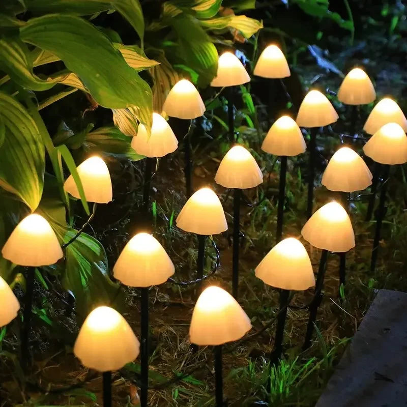 10 LED Solar Mushroom Lights Outdoor Waterproof Decorative Street Lights for Lawn Garden Patio Christmas Holiday Decoration Warm White 3.5 meters 10 lights 0-5W Magic Electronics S25ecef2f35e3423db05726fde9afd264Q Warm White 3.5 meters 10 lights 0-5W