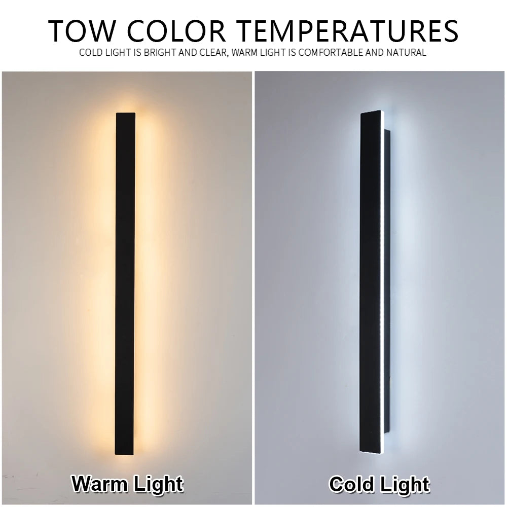 Waterproof IP65 LED Long Wall Sconce Lamp 220V 110V Garden Light Decoration Outdoor Lighting LED Wall Light External Sconce - Magic Electronics