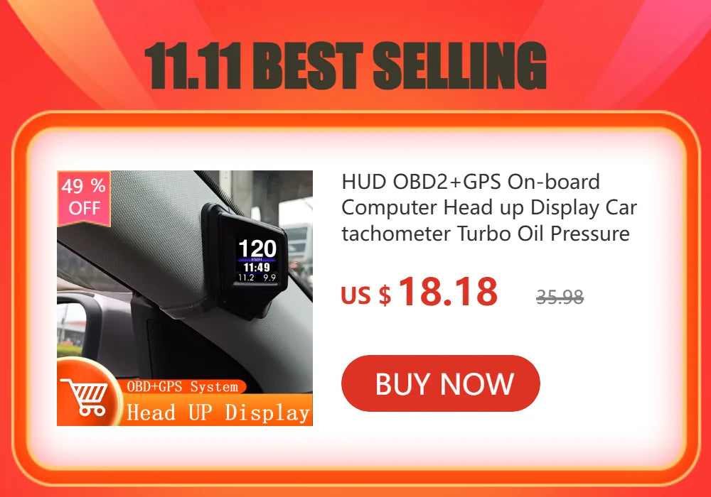 F9-OBD OBD2 GPS HUD Head Up Display Car Digital Speedometer Auto Over speed Alarm Meter Water Temp Fuel Consumption Gauges - Magic Electronics