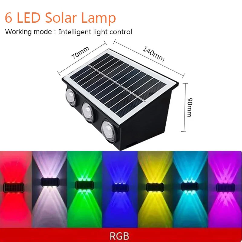 Solar Wall Lights Outdoor Solar Lamp Light Sensing Automatic Charging Sunlight Powered Street Light for Courtyard Garden Decor - Magic Electronics