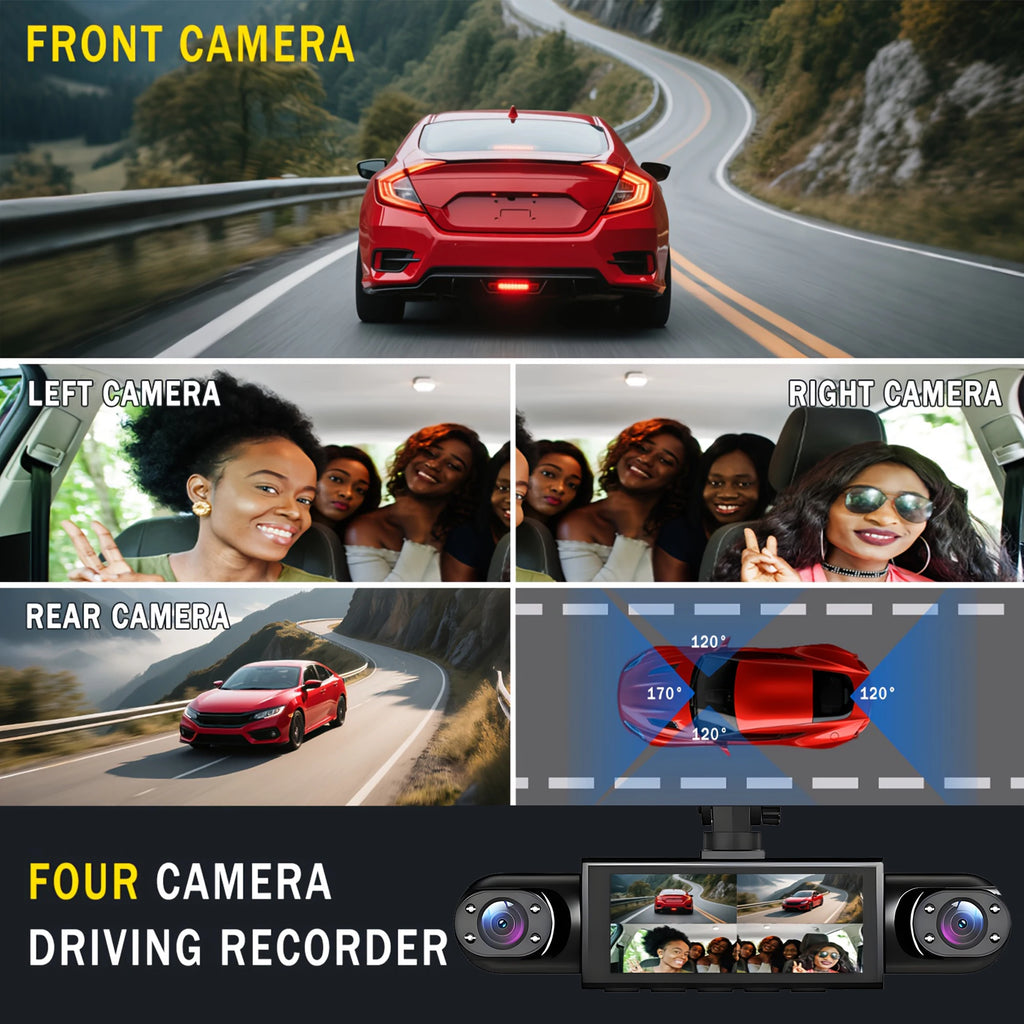 4 Channel Dash Cam 360° Car Video Recorder Black Box with Night Vision 24/7 Parking Monitor G-Sensor Loop Recording auto parts Magic Electronics S27a1d53114e241759f451bc561bf7751f