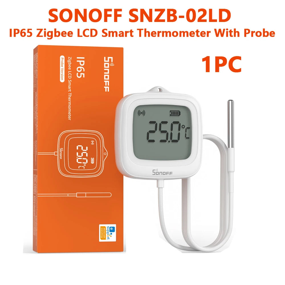 SONOFF SNZB-02LD Zigbee Smart Thermometer With Probe IP65 Waterproof Smart Zigbee Temperature Sensor For water tanks, Aquariums Sonoff SNZB-02LD 1PC Magic Electronics S27a2f22bd72c485a9024437010937a12h Sonoff SNZB-02LD 1PC