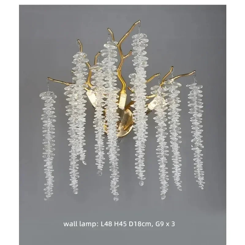 Modern Luxury Gold Branch Tassel Crystal LED Pendant Light Dining Room Living Room Indoor Home Decoration Atmosphere Fixtures wall lamp G9 Magic Electronics S28fe597d1a714fa2b850d191489e1950i wall lamp G9
