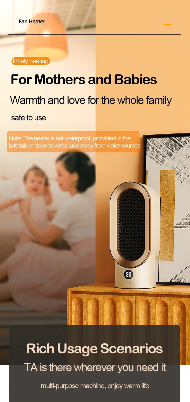 Desktop bedroom electric heater, office small heater, household heater, heating artifact, indoor heater - Magic Electronics