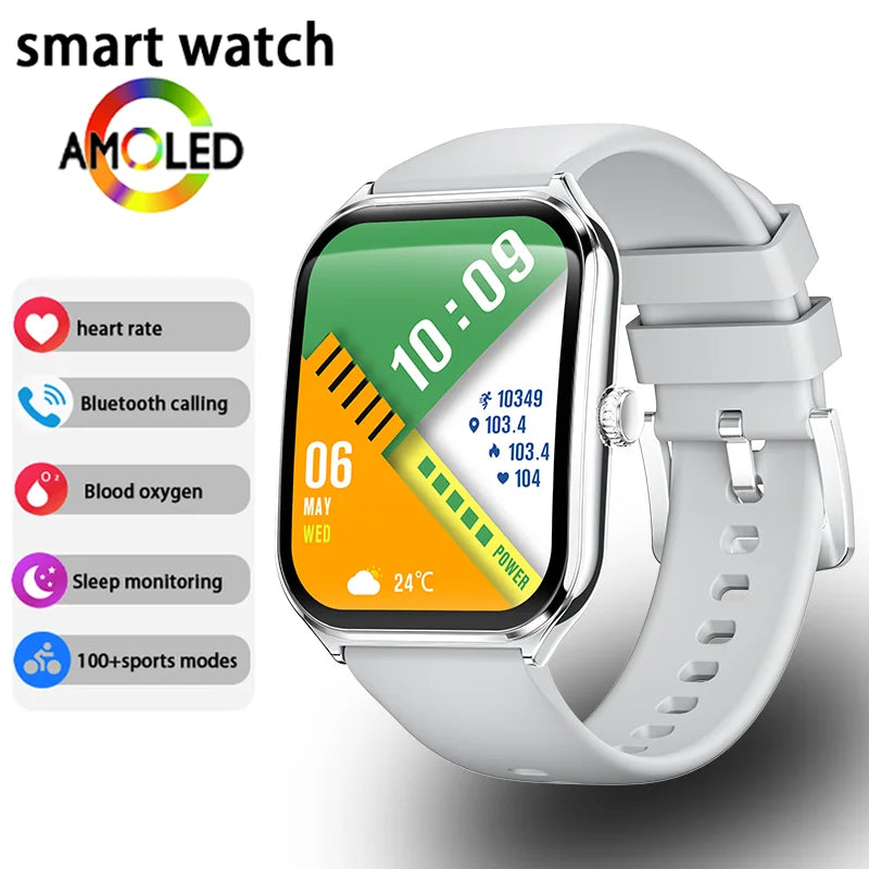 New Ultra Thin Smart Watch men 1.96" AMOLED 360*360 HD Pixel Display Always Show Time Call Reminder Smartwatch Ladies For huawei Grey silicone tape Magic Electronics S293e1a13278a47f288d5798cb0a614d9j Grey silicone tape
