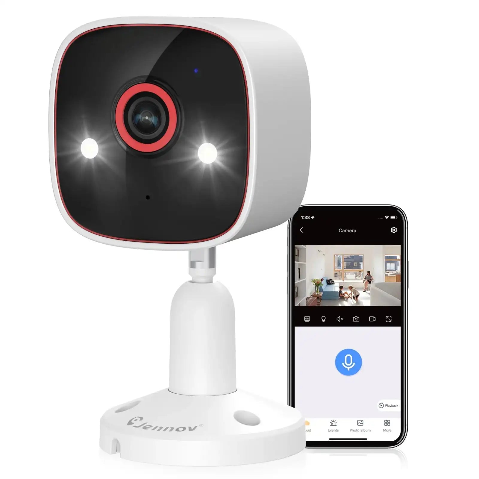 Jennov Outdoor/Indoor Security Cameras 2K HD Wireless WiFi Color Night Vision IP66 Waterproof Pet Dog Cat Baby Monitor Camera - Magic Electronics