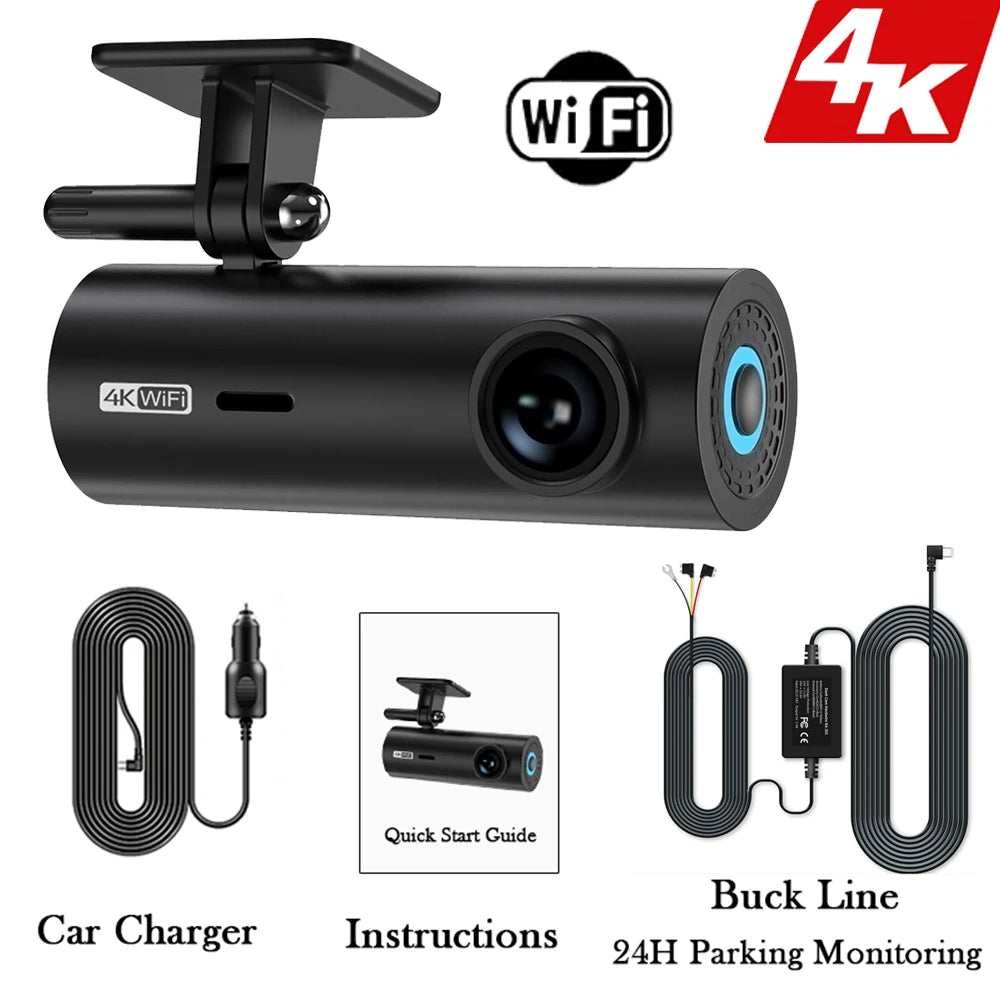 dashcam for car Black box Driving Video Recorders 4K WiFi Mini Front Camera Dash Cam 24H Parking Monitor Car Recording camera - Magic Electronics