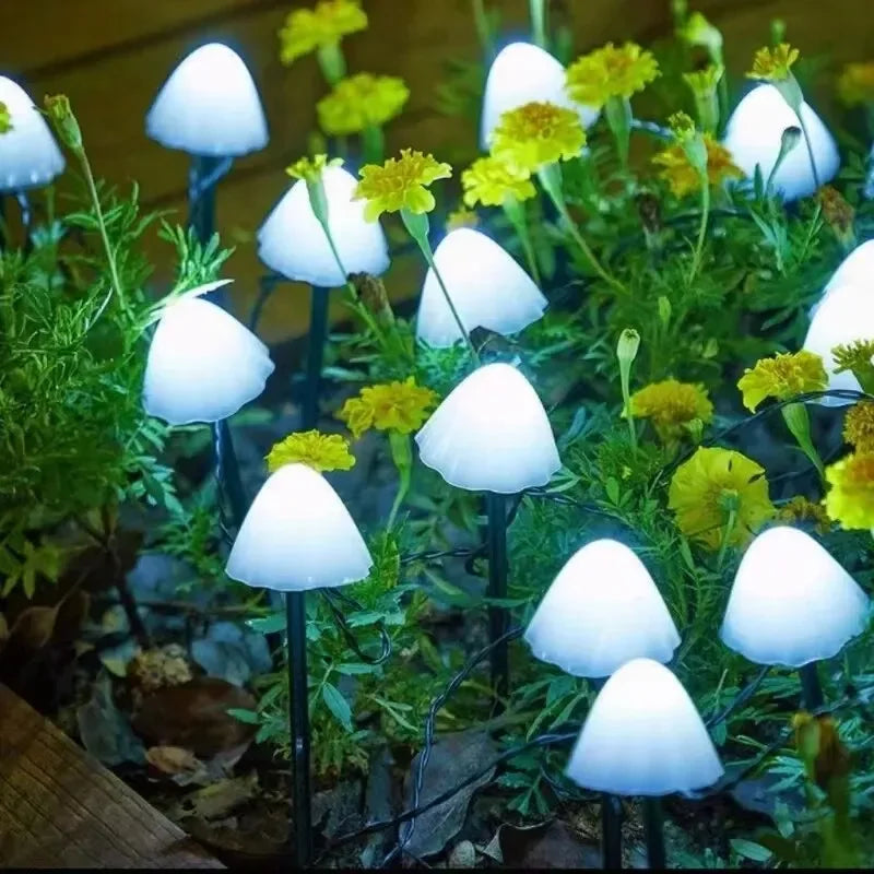 10 LED Solar Mushroom Lights Outdoor Waterproof Decorative Street Lights for Lawn Garden Patio Christmas Holiday Decoration Cold White 3.5 meters 10 lights 0-5W Magic Electronics S2d9506a45d2044b1bae2b7ea39486e4dj Cold White 3.5 meters 10 lights 0-5W