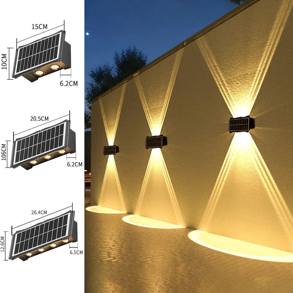 Solar LED Light Wall Lamp Outdoor Waterproof High Brightness Up And Down Luminous Lighting for Outdoor Garden Decoration - Magic Electronics