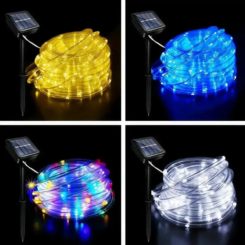 Solar String Lights Outdoor Waterproof LED Strip Rope Tube Lamp Christmas Fairy Garland String Lights for Garden Tree Yard Fence - Magic Electronics