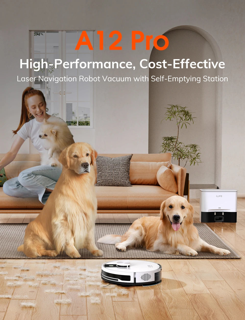 ILIFE A12 Pro Robot Vacuum and Mop Combo,LIDAR Navigation, self collection dust, 3000Pa suction, app/remote control Magic Electronics S2df78069caf04c54b98942b032e32ff3B