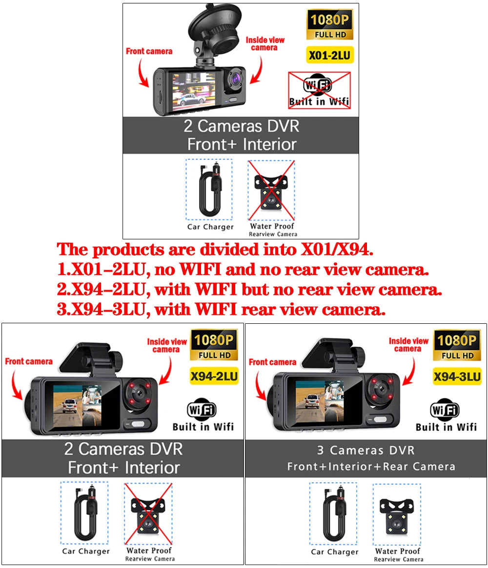 3Channel 1080P Dash Cam for Cars WIFI Car DVR Video Recorder Rear View Camera for Vehicle Night Vision Black Box Car Assecories Magic Electronics S2e4a2a836cc64867b9849402d8970d6f9