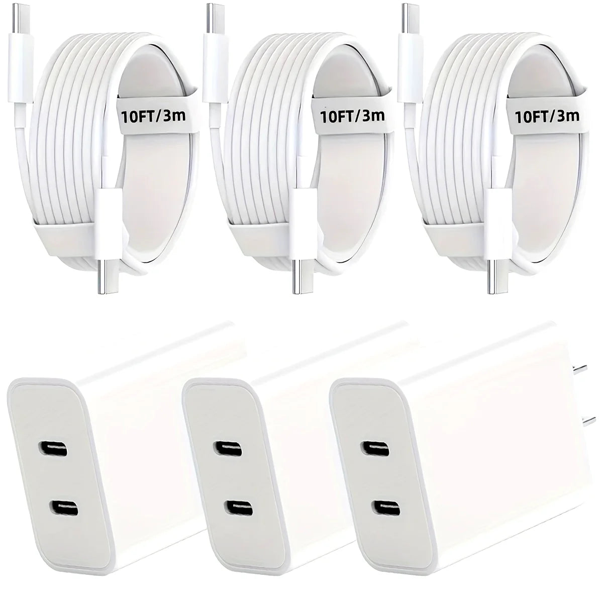 For IPhone16 Fast Charging, 20W Dual Port USB C Charger With 10FT USB C Fast Charging Cable For IPhone 15 Pro Max/15 Pro/15 Plus - Magic Electronics