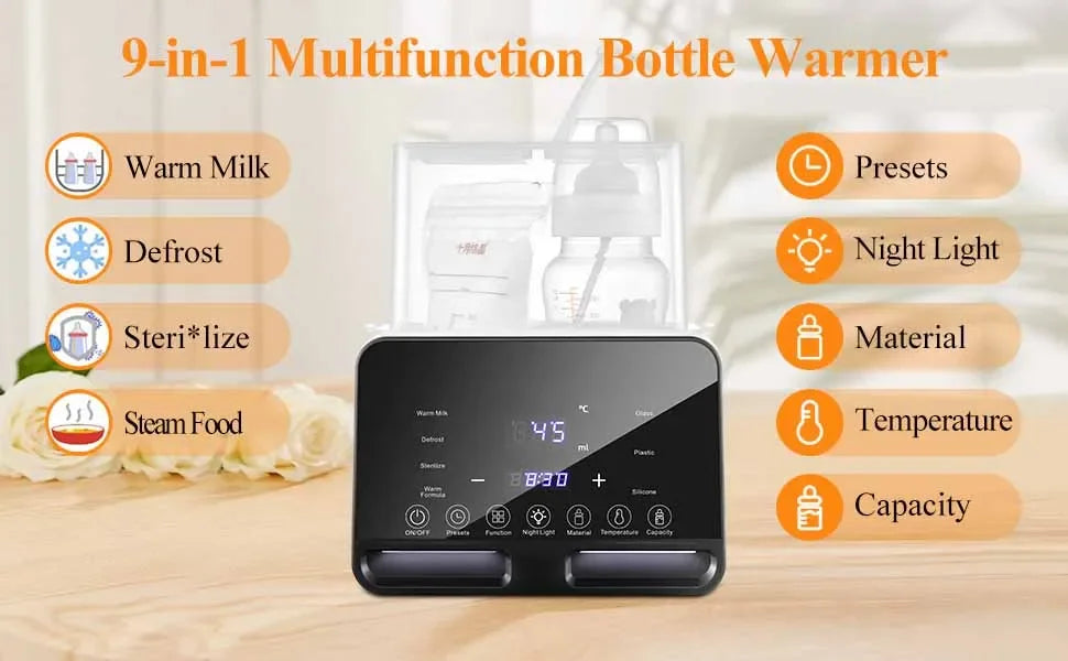 Baby Bottle Warmer Multifunction Sterilizer Accurate Temperature Control Fast Milk Bottle Warmers with Timer Newborn Accessories Magic Electronics S2ecf861f70dd46eaa2a5ea9726f9c3feq