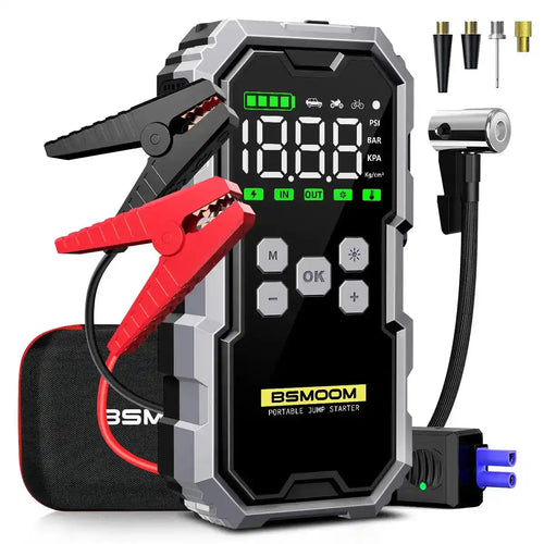 7000A Car Jump Starter with Air Compressor Battery Booster 12V Power Bank with LED Flashlight, Smart Cable with Voltage Display - Magic Electronics