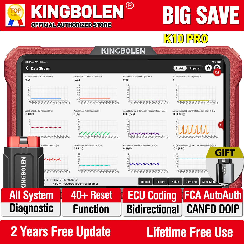 KINGBOLEN K10 PRO Bidirectionnal OBD2 Scanner ECU Coding 40+ Service CANFD FCA All System Diagnostic Tools 2 Year Free Update GLOBAL VERSION Magic Electronics S2f211cc2d18d49dfa87745f14f7e3ea2g GLOBAL VERSION