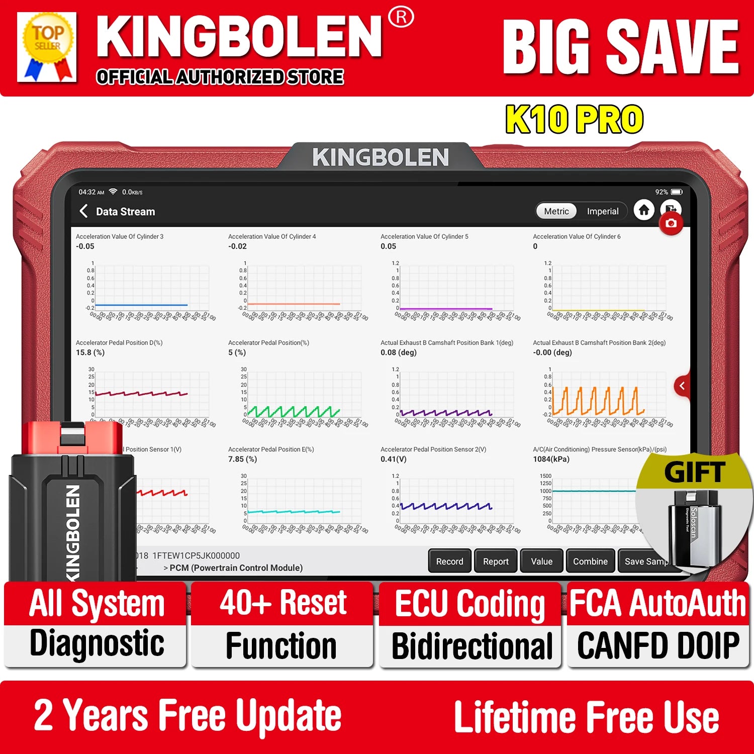 KINGBOLEN K10 PRO Bidirectionnal OBD2 Scanner ECU Coding 40+ Service CANFD FCA All System Diagnostic Tools 2 Year Free Update GLOBAL VERSION Magic Electronics S2f211cc2d18d49dfa87745f14f7e3ea2g GLOBAL VERSION