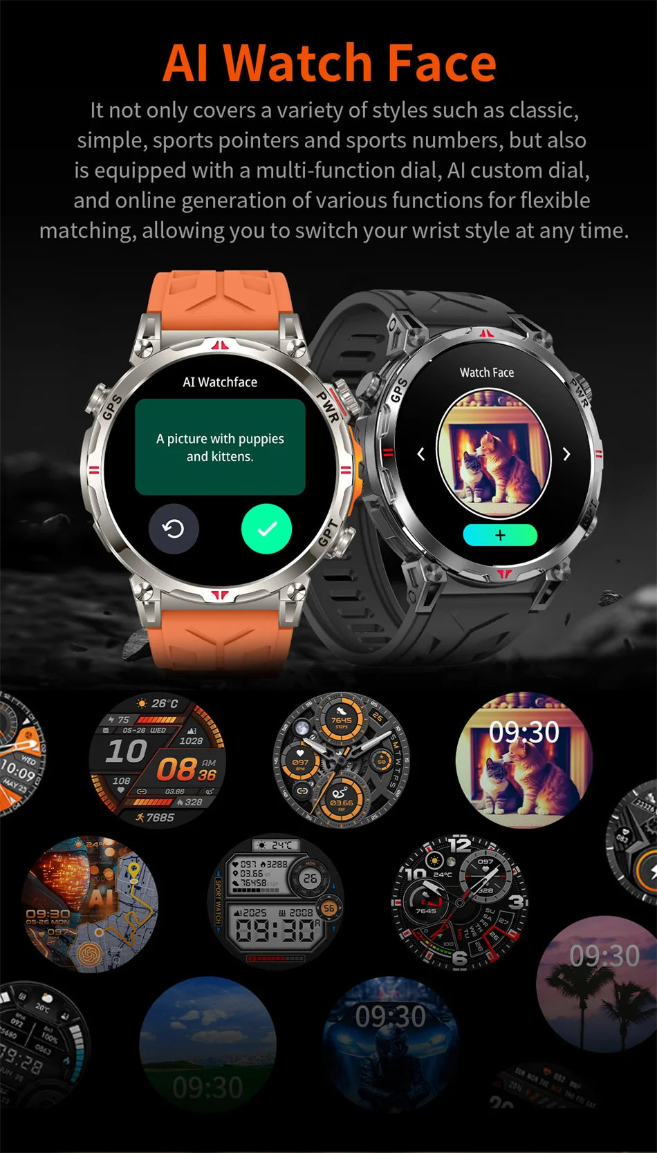 2026 New Outdoor Sports Smartwatch Men GPS Positioning 650mAh HD Call 1.56-inch AMOLED Screen Compass 5ATM Waterproof Watch Man - Magic Electronics