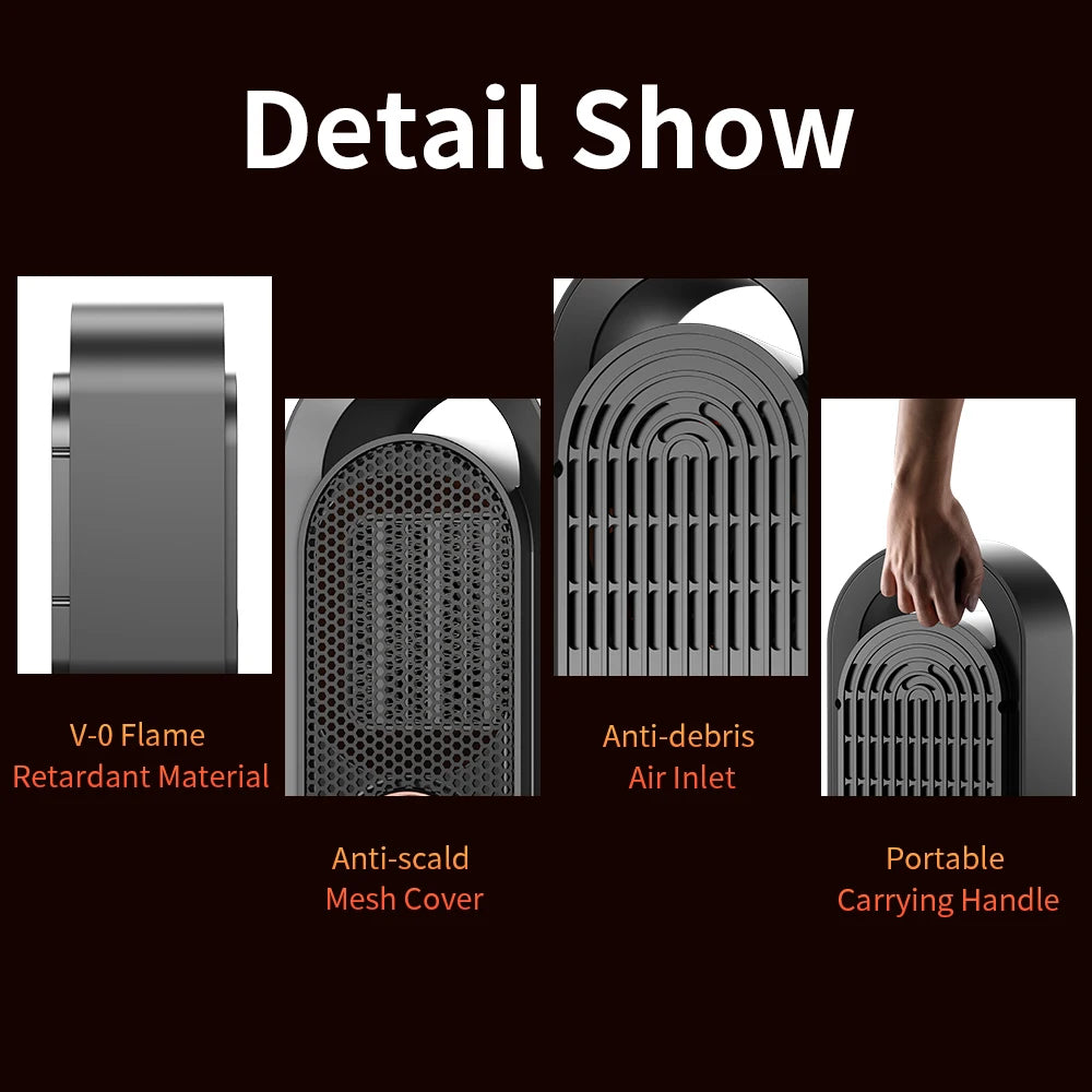Portable Desktop PTC quick heating shaking head electric both cooling and heating small household With Remote Control 1000W - Magic Electronics