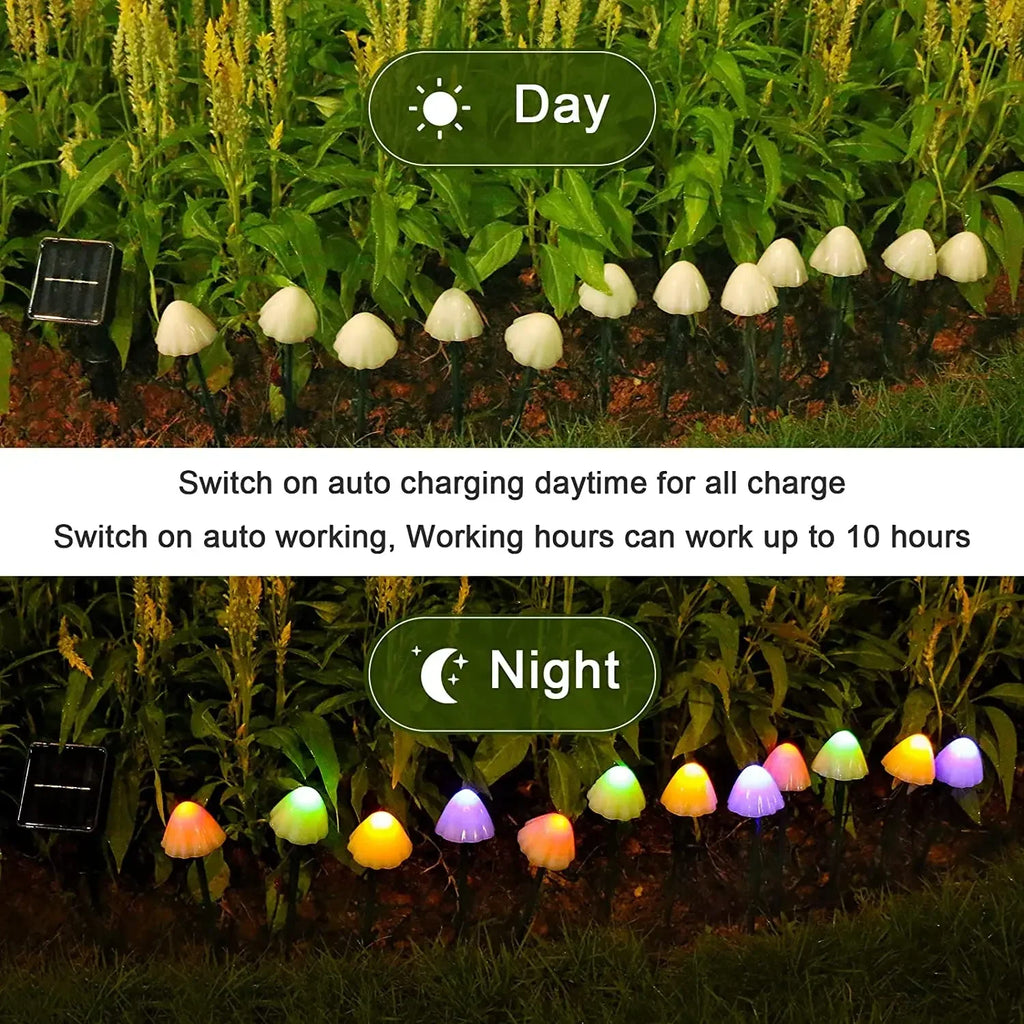 10 LED Solar Mushroom Lights Outdoor Waterproof Decorative Street Lights for Lawn Garden Patio Christmas Holiday Decoration Magic Electronics S2fc226fa9ff14046a487f7d73b6d59e5s