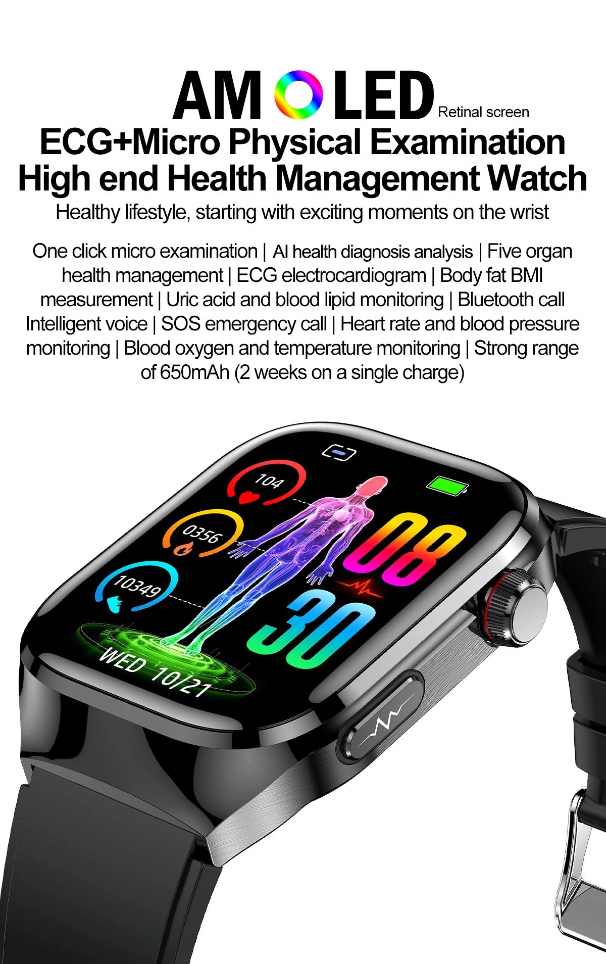 2025New Micro Physical Examination Smart Watch For Men Uric Acid Body Fat Five Organ Health Watches Bluetooth Call SmartBracelet Magic Electronics S30059490fdd243759d7e68d3db7084a5k