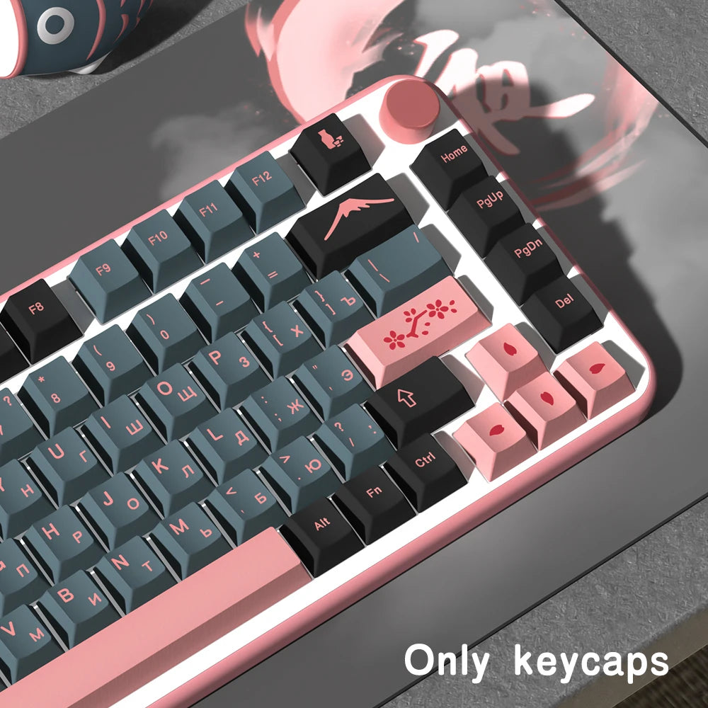KYOMOT 156 Keys Night Sakura Keycaps German French Korean PBT Cherry Profile Anime ISO Keycaps for MX Switch Mechanical Keyboard Magic Electronics S31411c09aa7f4be883b4b5682d1a23e8v