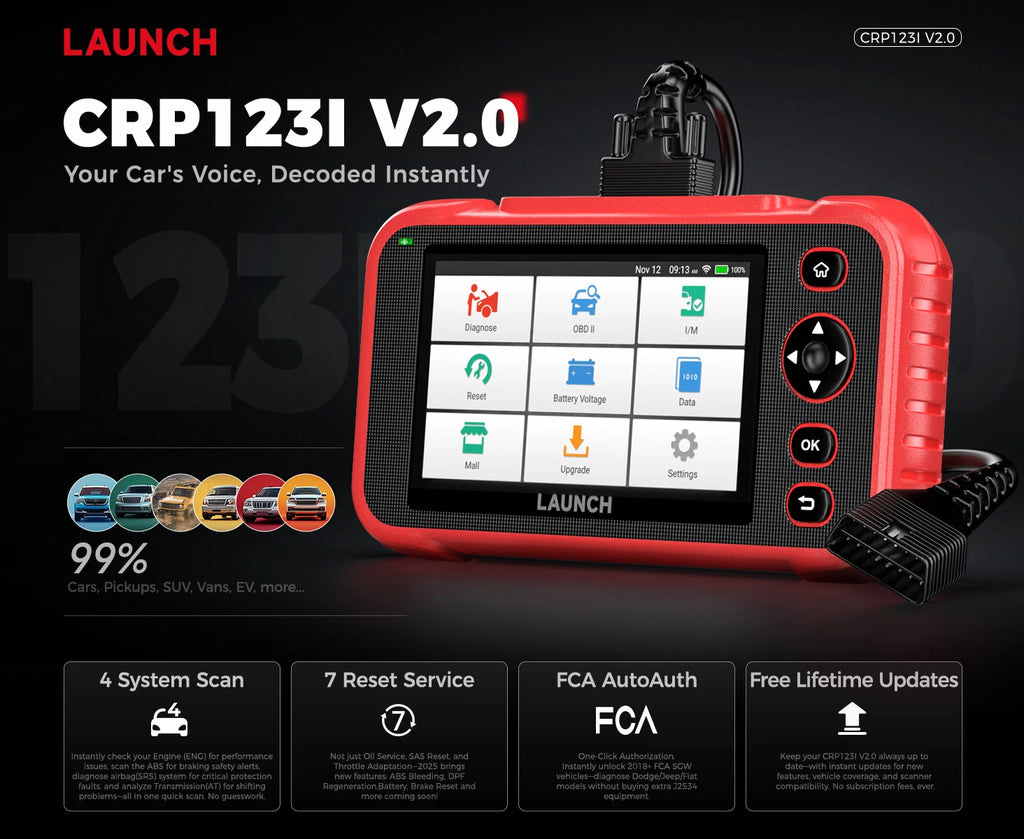 2025 LAUNCH OBD2 Scanner CRP123I V3.0 ,New add CAN FD,DOIP, Lifetime Free Update 4 system Diagnostics Tool with 7 Resets Magic Electronics S3175ddf709ff45608881e3c424653a64z