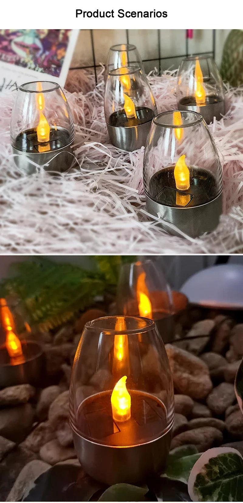 LED Solar Candles Light Flameless Rechargeable Night Light For Wedding Party Garden Decor Outdoor Waterproof Solar Candles Lamp Magic Electronics S32ce966ccf8d4c9aa97d9d71552a4d8eH