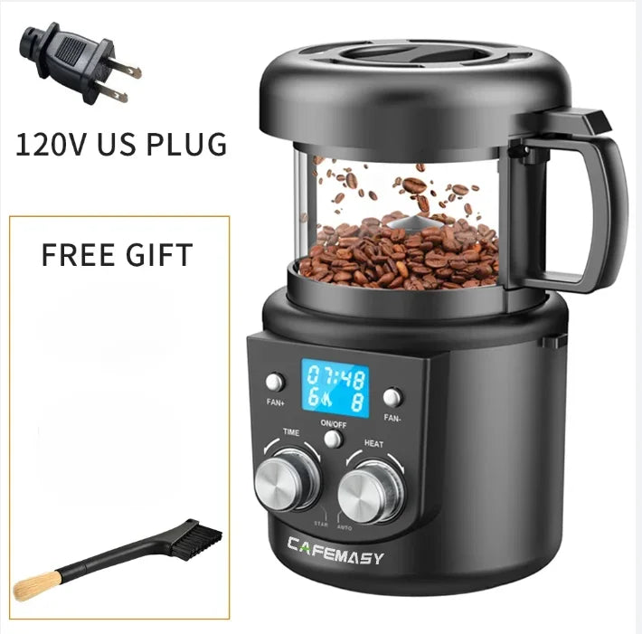 CAFEMASY 80-100g Home Coffee Roaster Electric Mini No Smoke Coffee Beans Baking Roasting Machine 110-240V Coffee Bean Roaster 80-100g 120V Magic Electronics S3304f81a8ba242c582a9f637bf1e91dcb 80-100g 120V