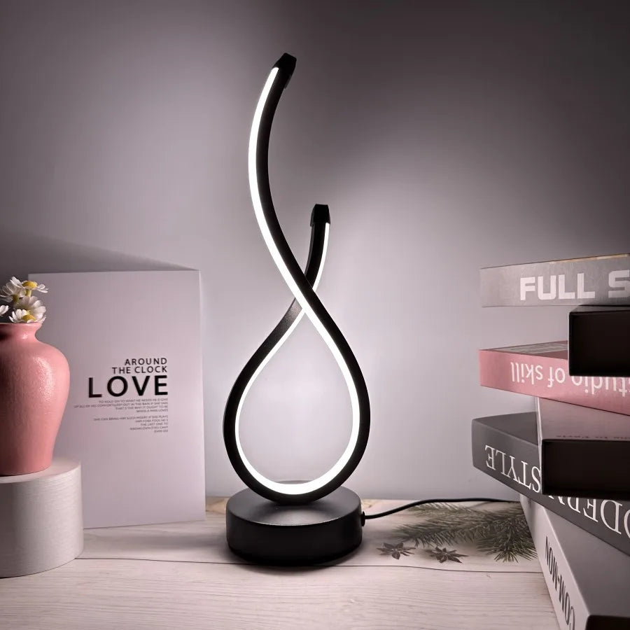 Creative Spiral LED Night Light 3 Colors Dimmable Desk Lamp Reading Light for Living Room Office Desk Bedroom Bedside Decor - Magic Electronics