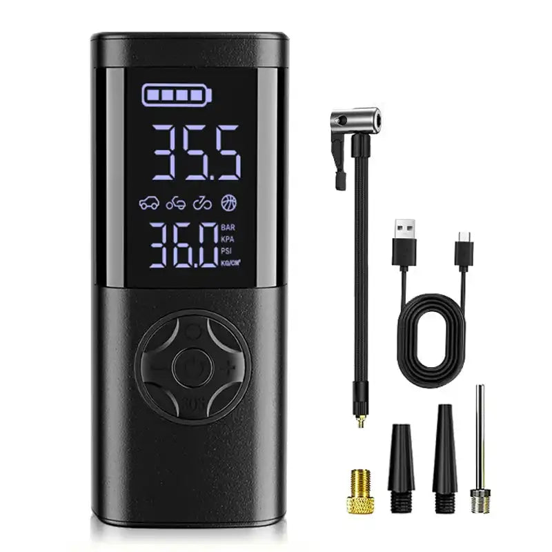 Cordless Car Tire Inflator Portable Air Compressor, 150 PSI Air Pump with Pressure Gauge, for Bicycle Bikes Motorcycles Balls - Magic Electronics