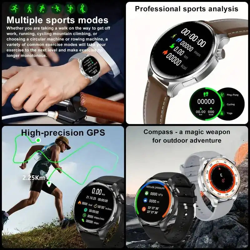 2026 New GPS SmartWatch BluetoothCall IP68 Waterproof AMOLED Screen Custom AOD Watch Face Sport Smartwatch Men Women Android iOS - Magic Electronics