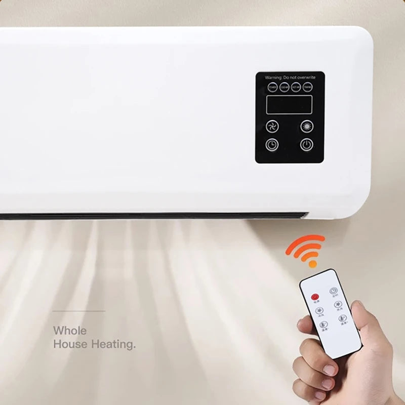 Portable Heater Electric Heating Machine Air Conditioner Wall Mounted Air Conditioner Fan Heater Remote Control Bedroom Bathroom - Magic Electronics
