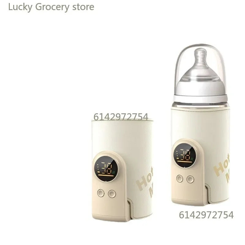 USB Multifunctional High-capacity Baby Feeding Bottle Smart Temperature Control Warmer Screen Newborn Baby Bottle Warmer Sleeve Magic Electronics S34c378a7253b4f7ca2d3e47a487eb7d9m
