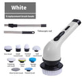 Electric Bathroom Cleaning Brush 9-in-1 Wireless Household Rotation Cleaning Brush for Bathroom Kitchen Toilet Cleaning Scrubber White 9 heads Magic Electronics S3666e45592fd4e9498b49fd5bc42edabA White 9 heads