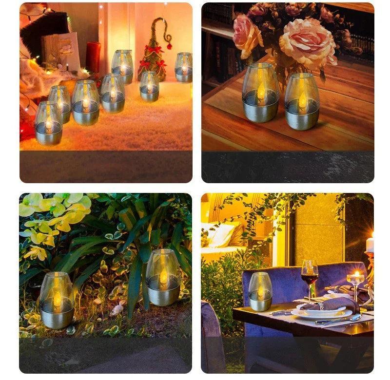 LED Solar Candles Light Flameless Rechargeable Night Light For Wedding Party Garden Decor Outdoor Waterproof Solar Candles Lamp Magic Electronics S367587bb80624953ba70f0ad749c609ch