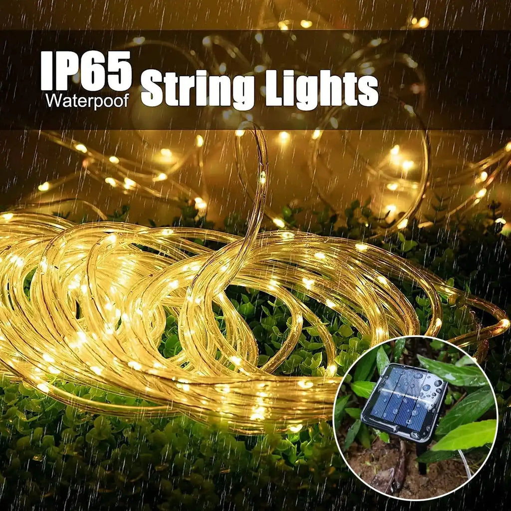 Solar String Lights Outdoor Waterproof LED Strip Rope Tube Lamp Christmas Fairy Garland String Lights for Garden Tree Yard Fence - Magic Electronics