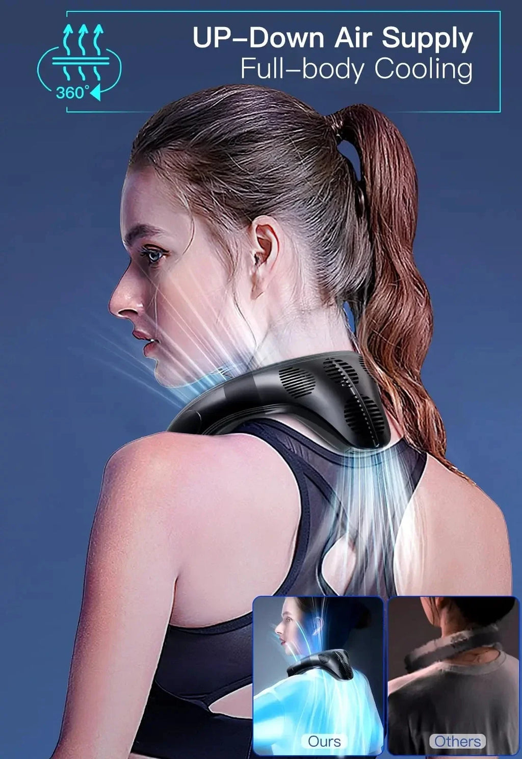View details for New Neck Air Conditioner Portable Neck Fan Rechargeable Semiconductor Cooling Bladeless Fan Outdoor Personal Fan Wearable New Neck Air Conditioner Portable Neck Fan Rechargeable Semiconductor Cooling Bladeless Fan Outdoor Personal Fan Wea