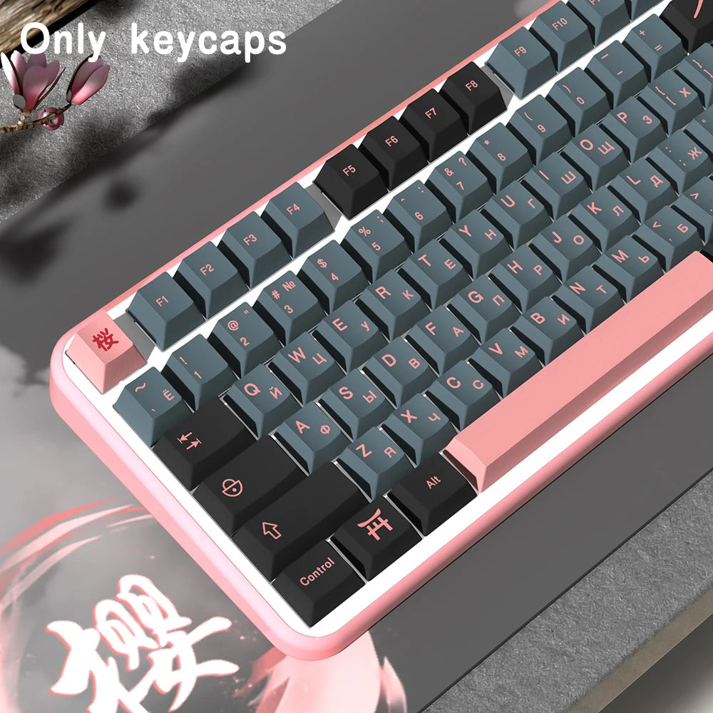 KYOMOT 156 Keys Night Sakura Keycaps German French Korean PBT Cherry Profile Anime ISO Keycaps for MX Switch Mechanical Keyboard Magic Electronics S3862e56d953b45a1a5179adaa100a319n