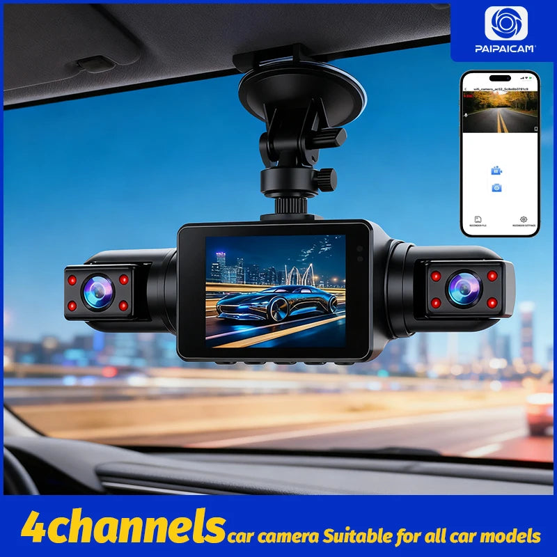 1080P Dashcam Car Dvr Front and Rear HD 4Cameras 2inch IPS4-Channel Recording Video Recorder Night Vision Recorder Black Box Magic Electronics S38e52a181ee94b1d9f53121275b5f8ccr