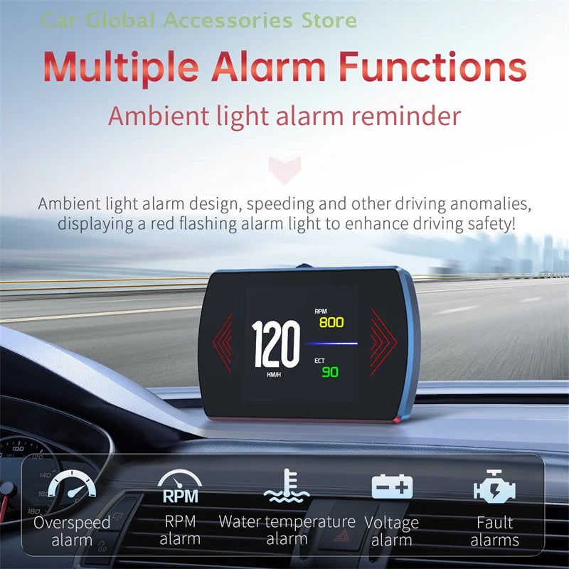 P12S Car OBD2 Head Up Display Dual System For HUD OBD Car Gauge Smart Digital Meter Speed Fuel Read Fault Code Driving Computer Magic Electronics S3a17542436ef41c5a9f0c23d7a562607O