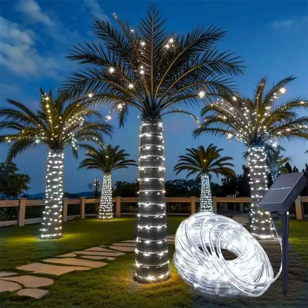 Solar String Lights Outdoor Waterproof LED Strip Rope Tube Lamp Christmas Fairy Garland String Lights for Garden Tree Yard Fence - Magic Electronics